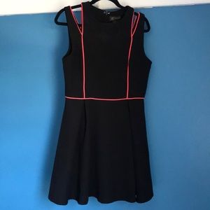 Black dress with neon pink border